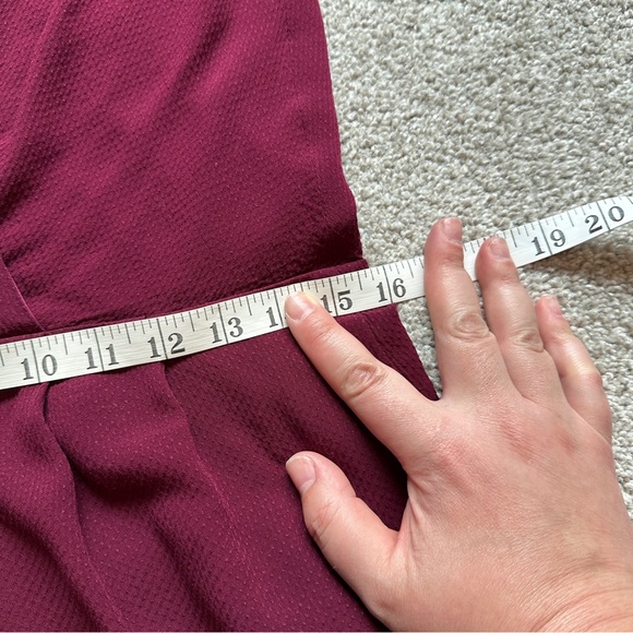 Gal Meets Glam Luella Ruched Shoulder Crop Wide Leg Jumpsuit Oxblood Red Size 8 - Picture 8 of 11